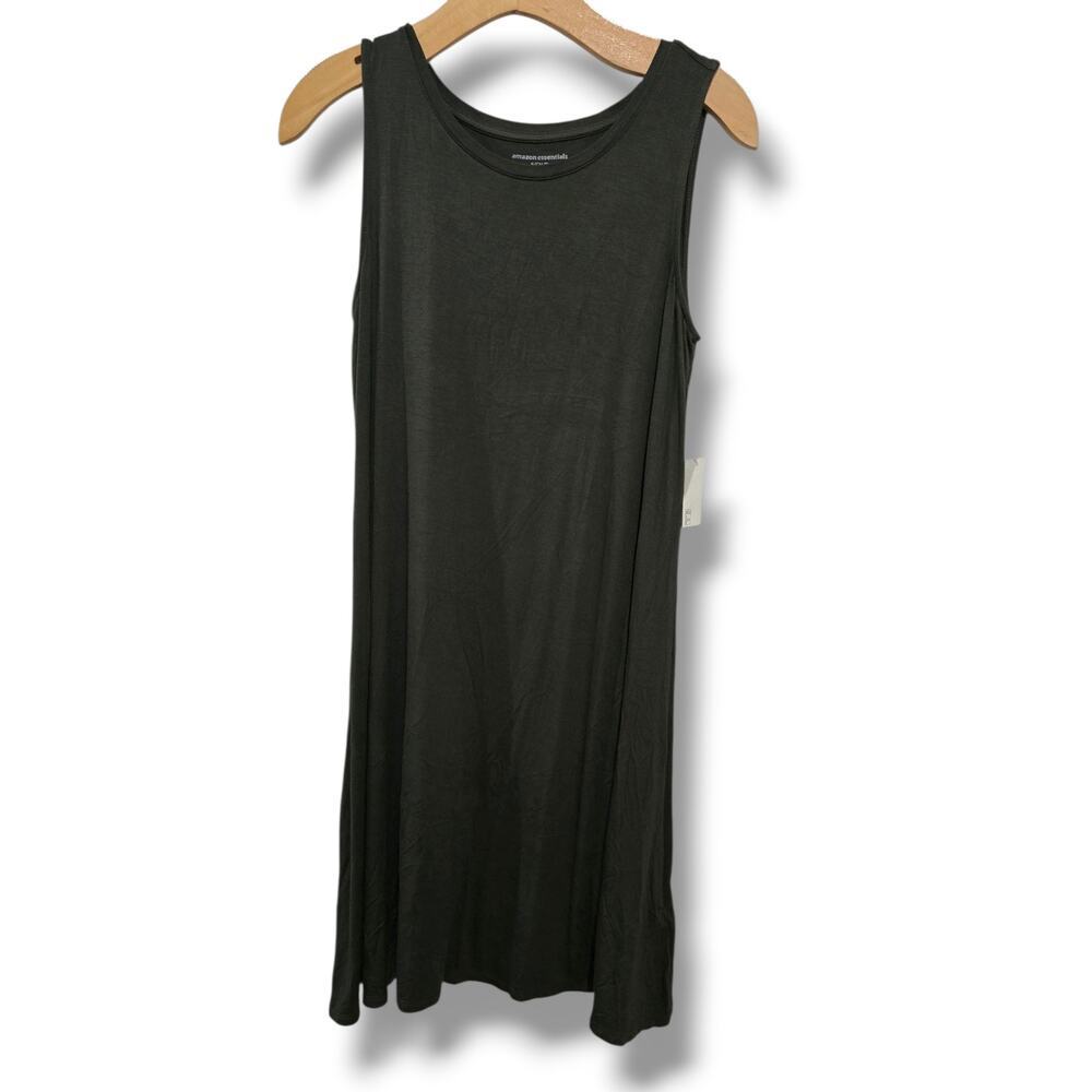 Amazon Essentials Olive Green Sleeveless Jersey Tank Dress